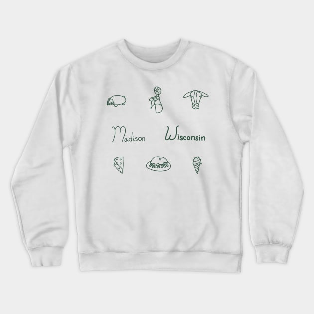 Madison Summer Sketches Crewneck Sweatshirt by LochNestFarm